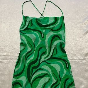 Green mini dress